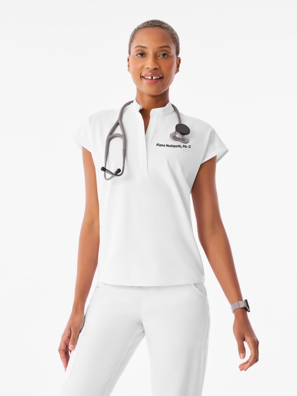 FIGS Optic White Rafaela Oversized Scrub Top XXS (like new)